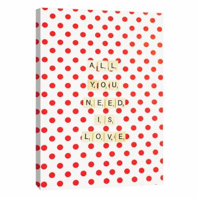 PTM Images 12 in. X 10 in. ''All You Need Is Love'' Printed Canvas Wall Art, Multicolored