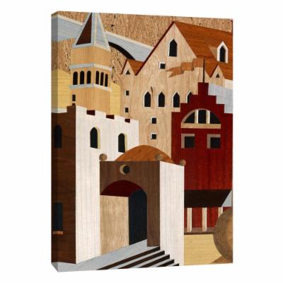 PTM Images 12 in. X 10 in. ''Village Scenery II'' Printed Canvas Wall Art, Multicolored