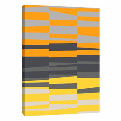 PTM Images 12 in. X 10 in. ''Monochrome Patterns 7 in Yellow'' Printed Canvas Wall Art, Multicolored