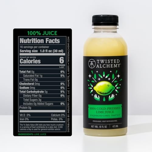 Twisted Alchemy Cold Pressed Persian Lime Juice – Hand Squeezed, All Natural, Non-GMO, No Sugar Added, Preservative Free – 16 Oz Bottle for Craft  thumbnail