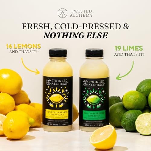Twisted Alchemy Cold Pressed Persian Lime Juice – Hand Squeezed, All Natural, Non-GMO, No Sugar Added, Preservative Free – 16 Oz Bottle for Craft  thumbnail