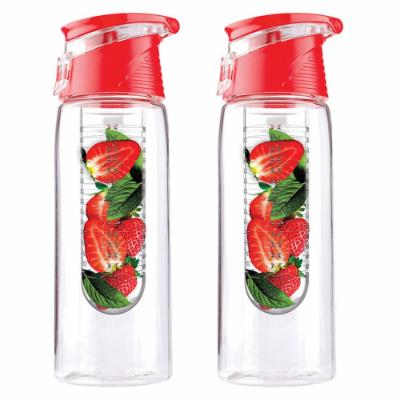 ASOBU Pure Flavor 2 Go 20 Oz. Red Water Bottle (2-Pack)