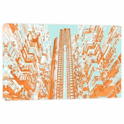 PTM Images 12 in. X 10 in. ''Inverted Cityscape 4'' Printed Canvas Wall Art, Multicolored