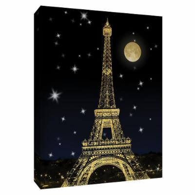 PTM Images 12 in. X 10 in. ''Eiffel Night'' Canvas Wall Art, Multicolored