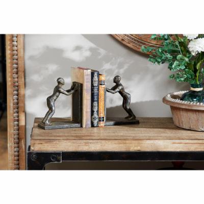 DecMode Metal Black Eclectic People Bookends  Set of 2