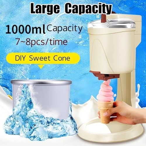Soft Ice Cream Machine, Home Ice Cream Machine, Yogurt Ice Cream Machine for Quick DIY Cooking,Electric Peanut Butter Maker Machine, Easy to Clean, fo thumbnail