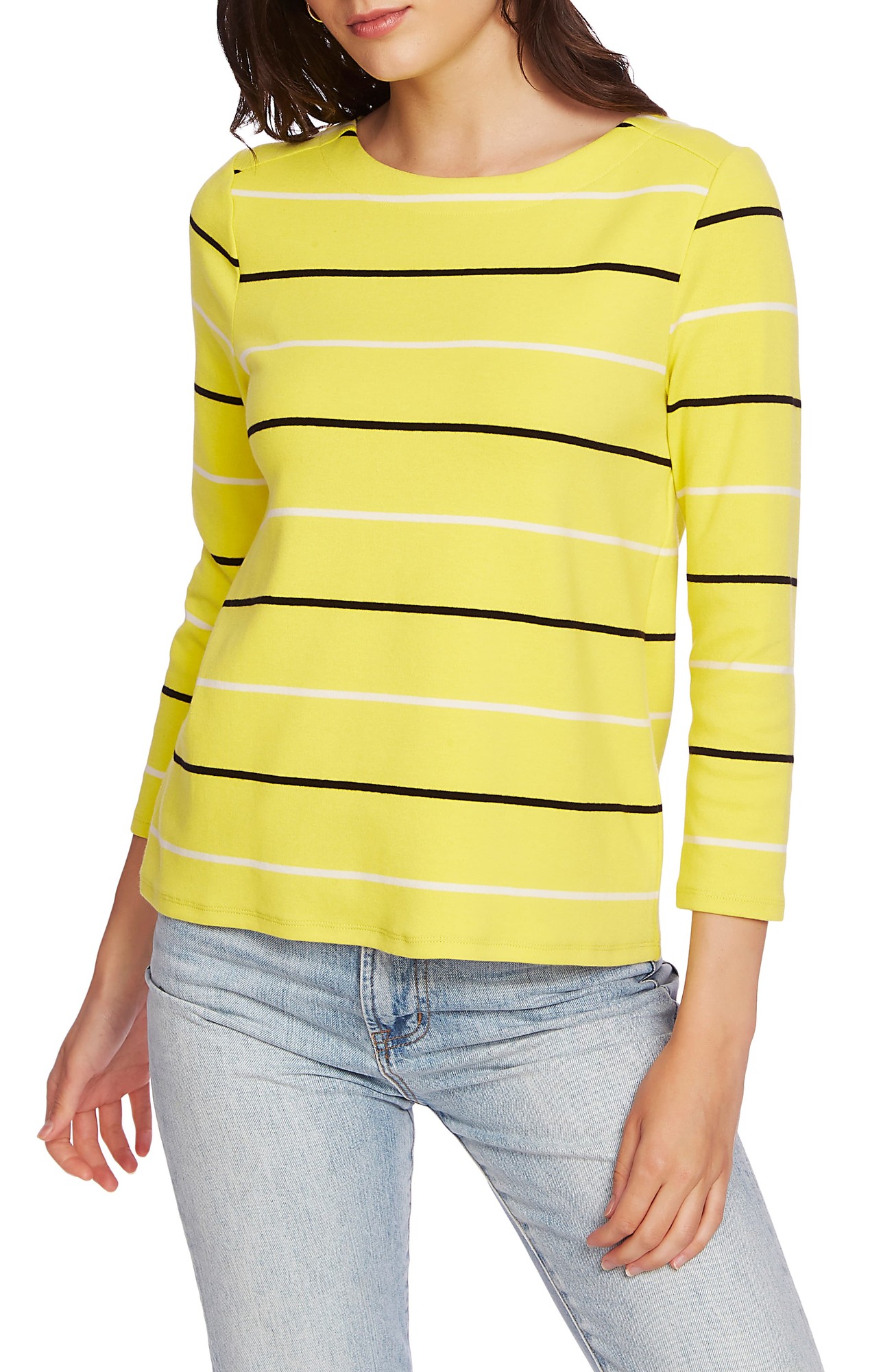 Women's Court & Rowe Volley Stripe Knit Top, Size Small - Yellow