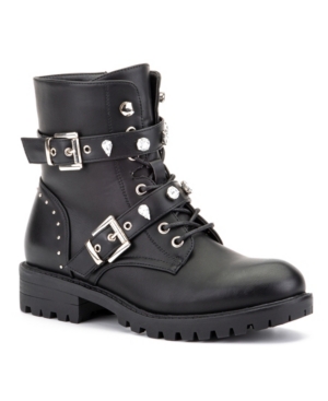 Olivia Miller Women's Casual Boots BLACK - Black Charmed Life Moto Ankle Boot - Women