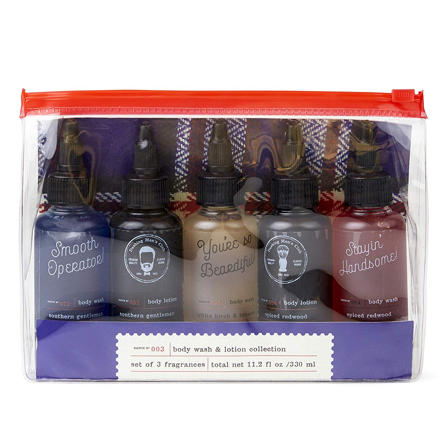 Charming Charlie Men's Club Skin Care Set - Grooming Essentials, Body Care Collection - 3 Assorted Scents, Pack of 5
