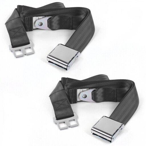 SafeTBoy 662478 Airplane 2 Point Charcoal Lap Bench Seat Belt Kit with 3 Belts for 1949-1953 Buick Roadmaster