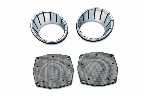 Kuryakyn Chrome LED Speaker Bezels Lights Harley Touring Batwing Fairing 96-2013