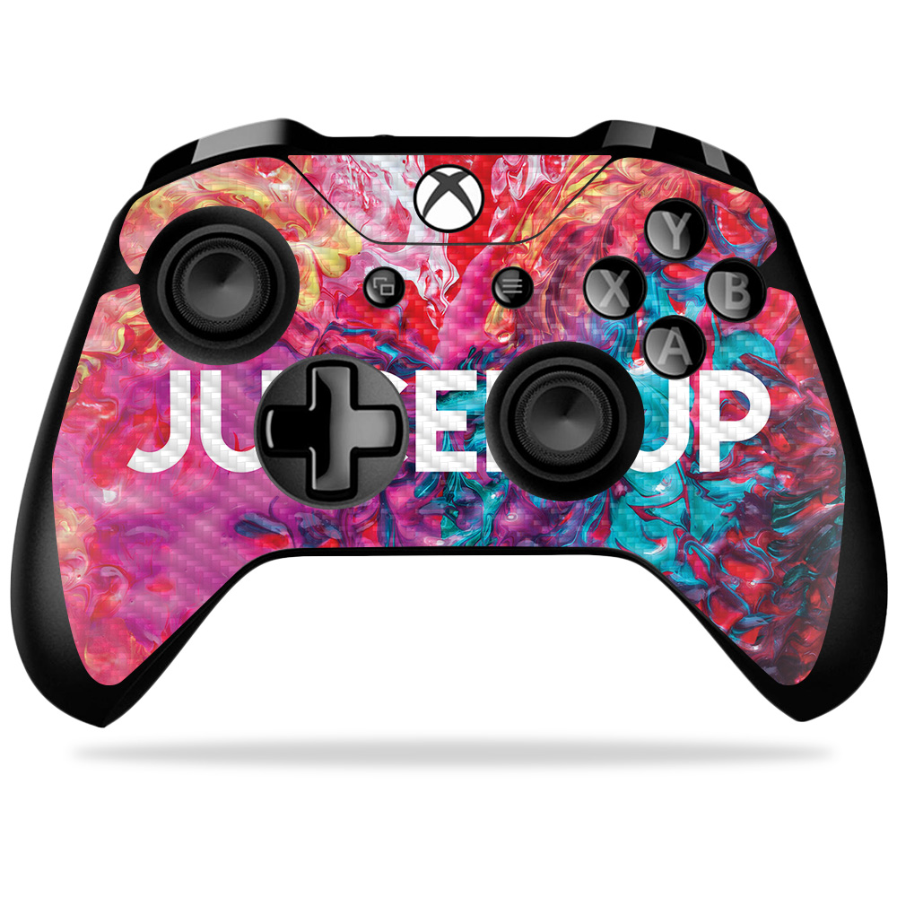 Carbon Fiber Skin Decal Wrap Compatible with Microsoft Xbox One X Controller Juiced up