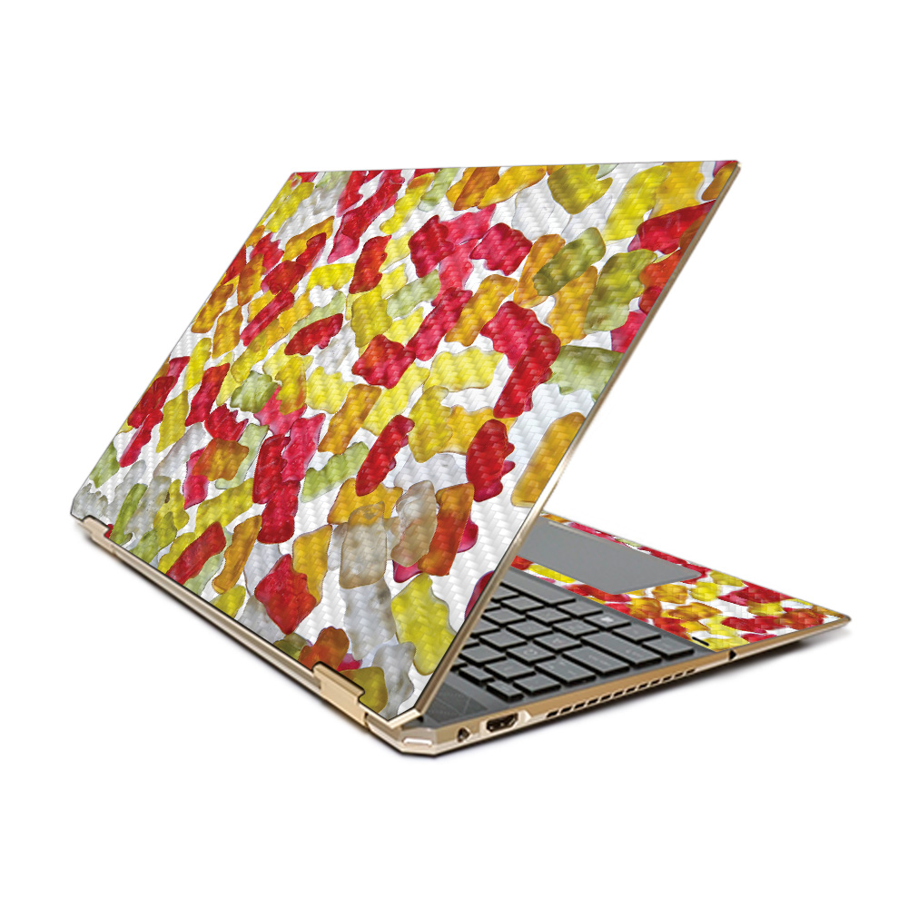 Carbon Fiber Skin Decal Wrap Compatible with HP Spectre X360 15.6  Gem-Cut (2019) Sticker Design Gummy Bears