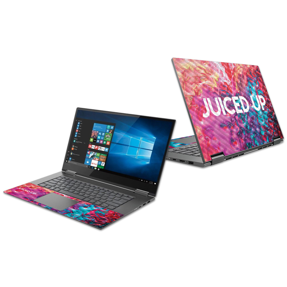 Carbon Fiber Skin Decal Wrap Compatible with Lenovo Yoga 730 15  (2018) Sticker Design Juiced up