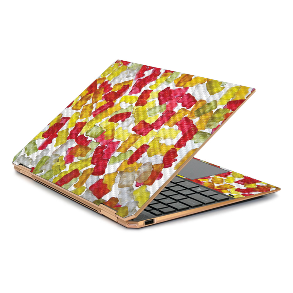Carbon Fiber Skin Decal Wrap Compatible with HP Spectre X360 13.3  Gem-Cut (2019) Sticker Design Gummy Bears
