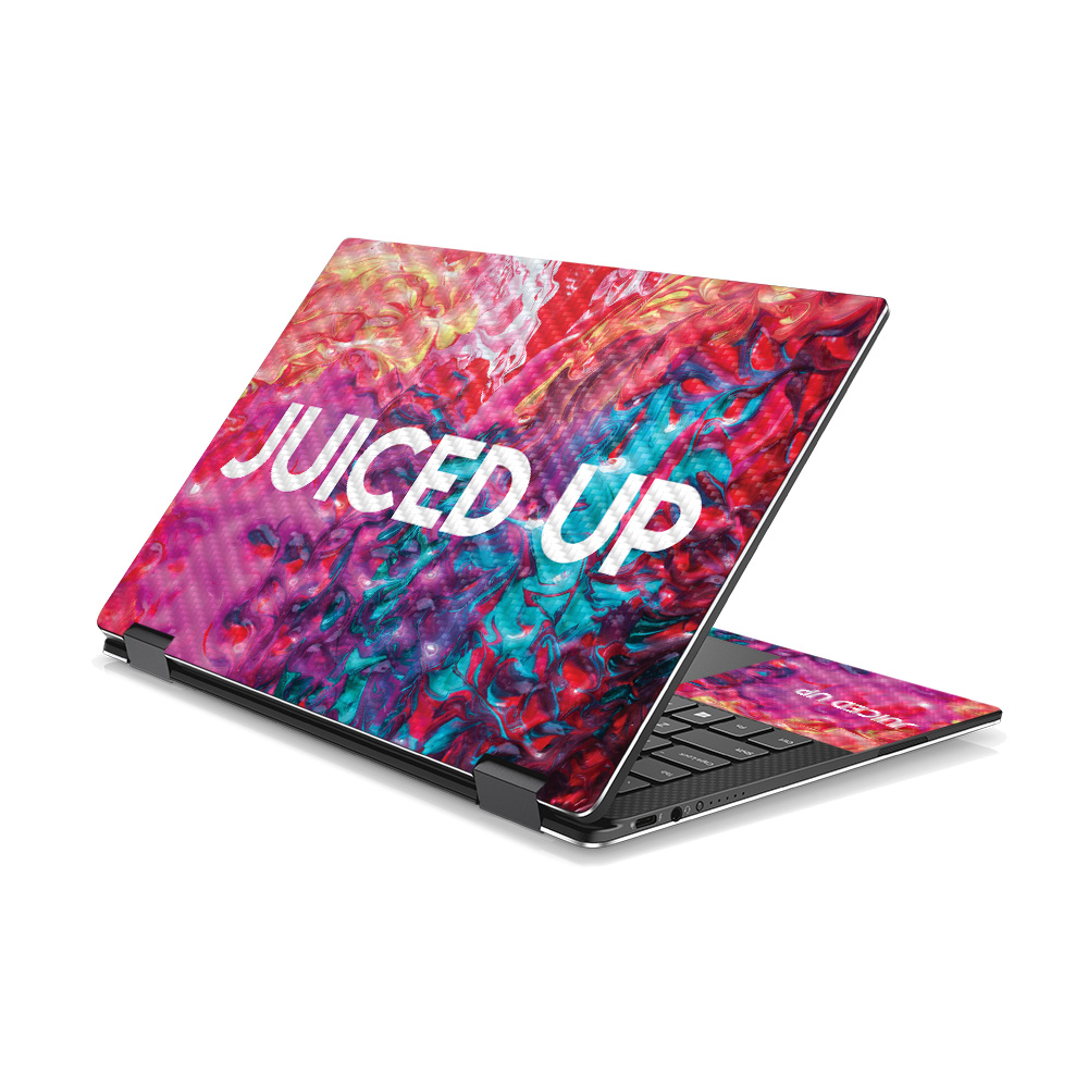 Carbon Fiber Skin Decal Wrap Compatible with DELL XPS 13 9365 2-in-1 (2017) Juiced up