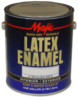 Yenkin-Majestic 8-1919-4 0.5 Pint Water Based Enamel Paint, Black Hi Gloss Latex