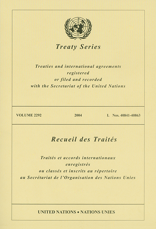 Treaty Series 2292/recueil Des Traites 2292