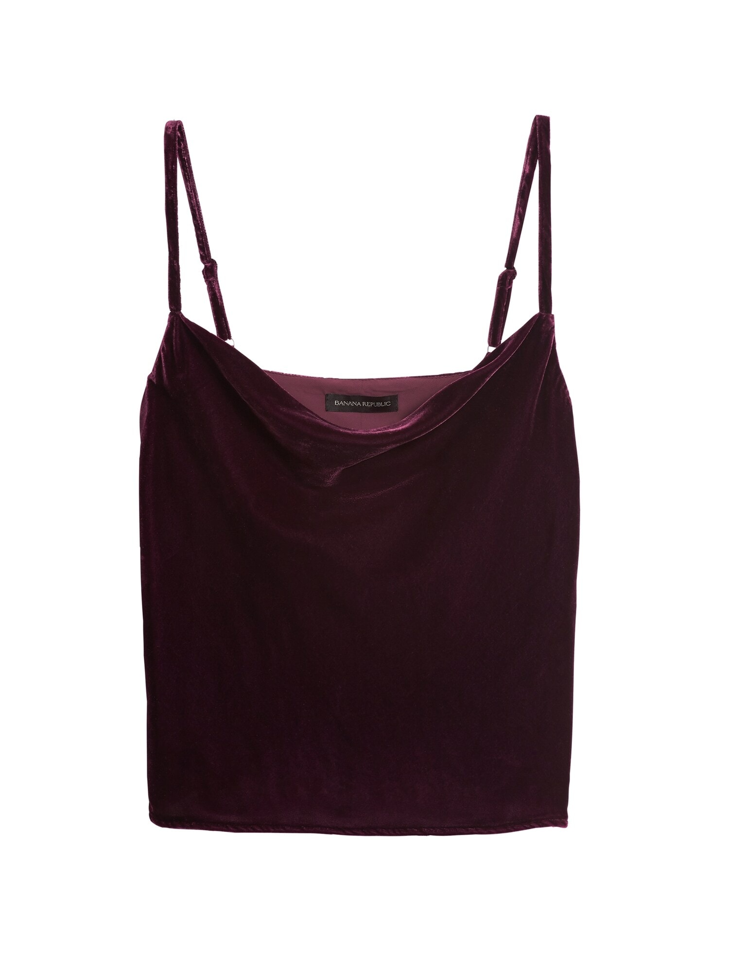 Banana Republic Women's Petite Velvet Cowl-Neck Camisole Sour Cherry Red Petite Size XXS Petite