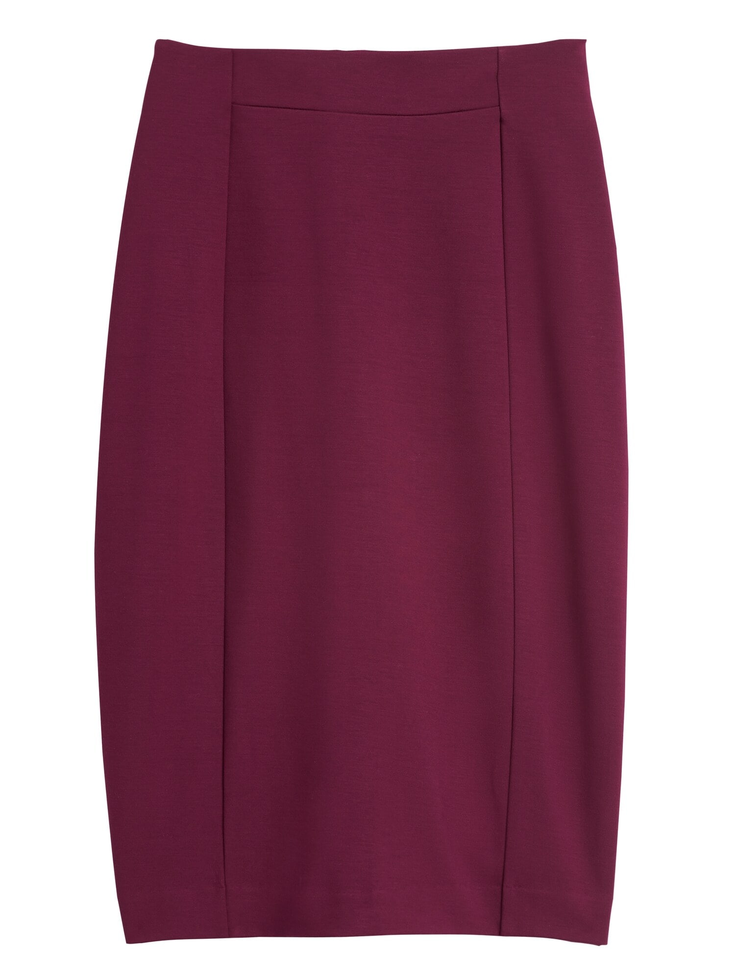 Banana Republic Women's Ponte Pencil Skirt with Exposed Zip Sour Cherry Red Regular Size UK 12 (EU 40)