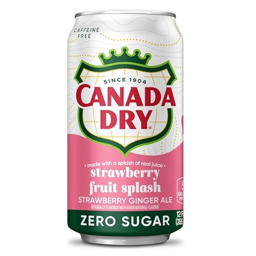 Canada Dry Fruit Splash Strawberry Ginger Ale Zero Sugar Soda, 12 Fl Oz Cans, 12 Pack thumbnail