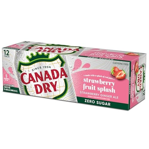 Canada Dry Fruit Splash Strawberry Ginger Ale Zero Sugar Soda, 12 Fl Oz Cans, 12 Pack thumbnail