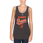 Women's Majestic Charcoal Baltimore Orioles Always Devoted Tank Top