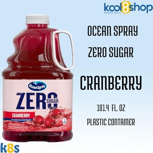 Ocean Spray Zero Sugar Cranberry Juice Drink 101.4 Fl Oz Plastic Bottles 2 Pack + 15 Sugarcane Disposable Straws by KOOL8SHOP Infinite Deals thumbnail