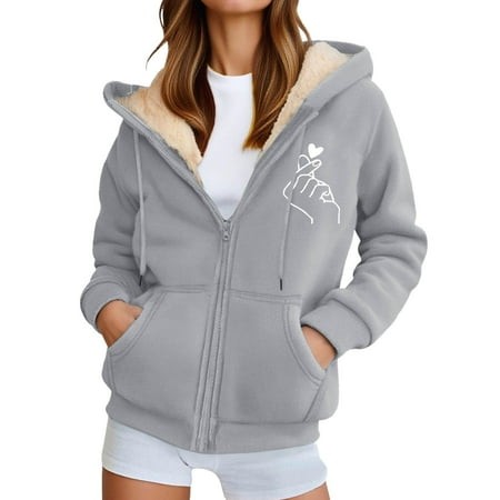 Landzoo One Unisex Casual Print Zip up Hooded Sweatshirt with Pockets Warm Winter Pullover Outdoor Sports Jacket for Cozy Stylish Women S Sweatshirt X