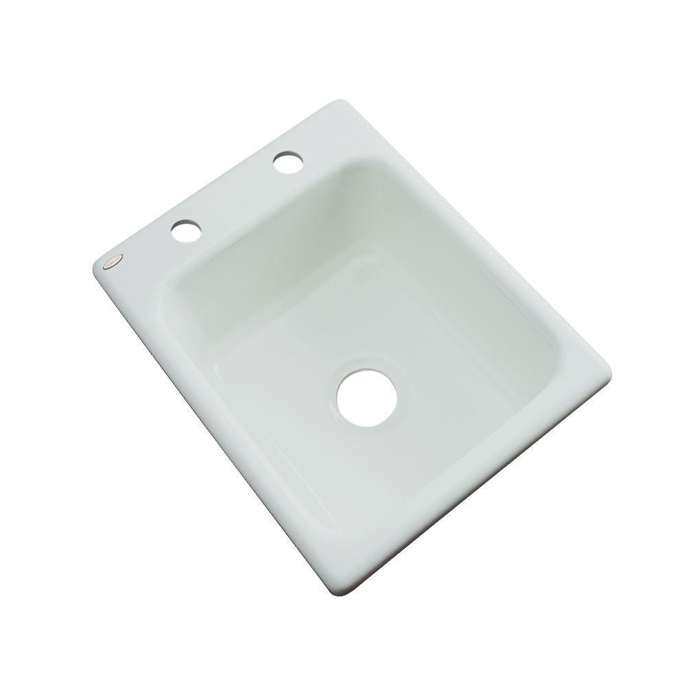 Thermocast Crisfield Silver Acrylic 17 in. 2-Hole Drop-in Bar Sink, Sterling Silver