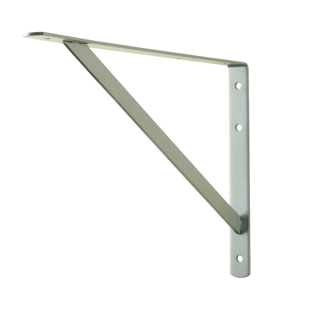16 in. X 10 in. Satin Nickel Heavy-Duty Shelf Bracket