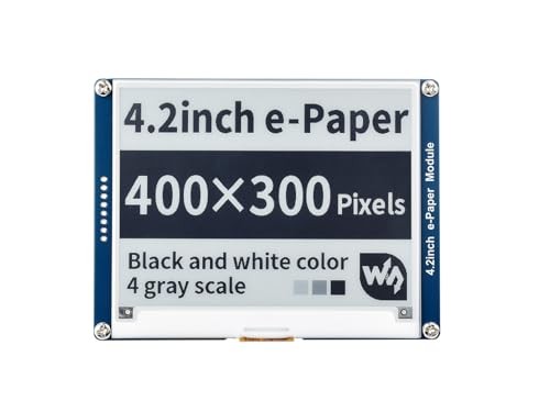 Waveshare 4.2inch E-Ink Display Module Compatible with Raspberry Pi 5/4B/3B/Zero/Zero W/Zero 2W/Pico/Pico W/Pico WH, 400x300 Resolution SPI Interface