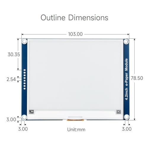 Waveshare 4.2inch E-Ink Display Module Compatible with Raspberry Pi 5/4B/3B/Zero/Zero W/Zero 2W/Pico/Pico W/Pico WH, 400x300 Resolution SPI Interface thumbnail