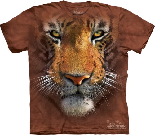Tiger Face Adult T-Shirt by the Mountain - 10-3251