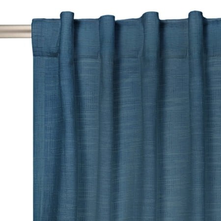 better homes & gardens textured solid chenille light filtering single curtain panel washed indigo 50 w x 95 l