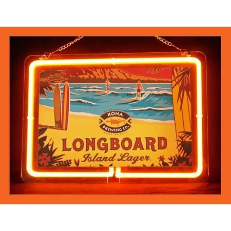 Queen Sense 14  Custom Kona Brewing Co. Longboard Island Lager Neon Sign Acrylic Man Cave Beer Pub Bar Artwork Handmade Wall Decor Gift Neon Light 114