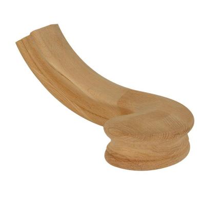 Stair Parts 7540 Unfinished Red Oak Left-Hand Turn-Out Handrail Fitting thumbnail