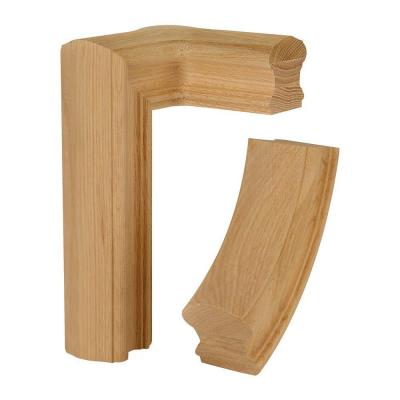 Stair Parts 7786 Unfinished Red Oak Right-Hand 2-Rise Gooseneck with Cap Handrail Fitting thumbnail