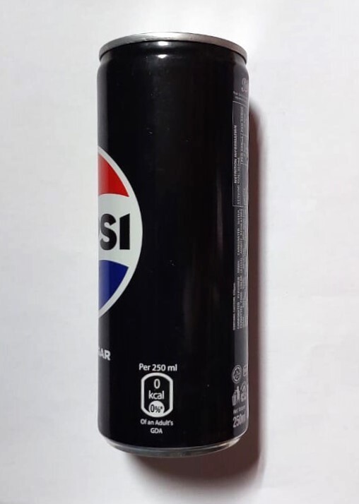 Empty PEPSI ZERO Cola Soda Tall 250ml Can PAKISTAN 2024 Collect Black Asia PK thumbnail