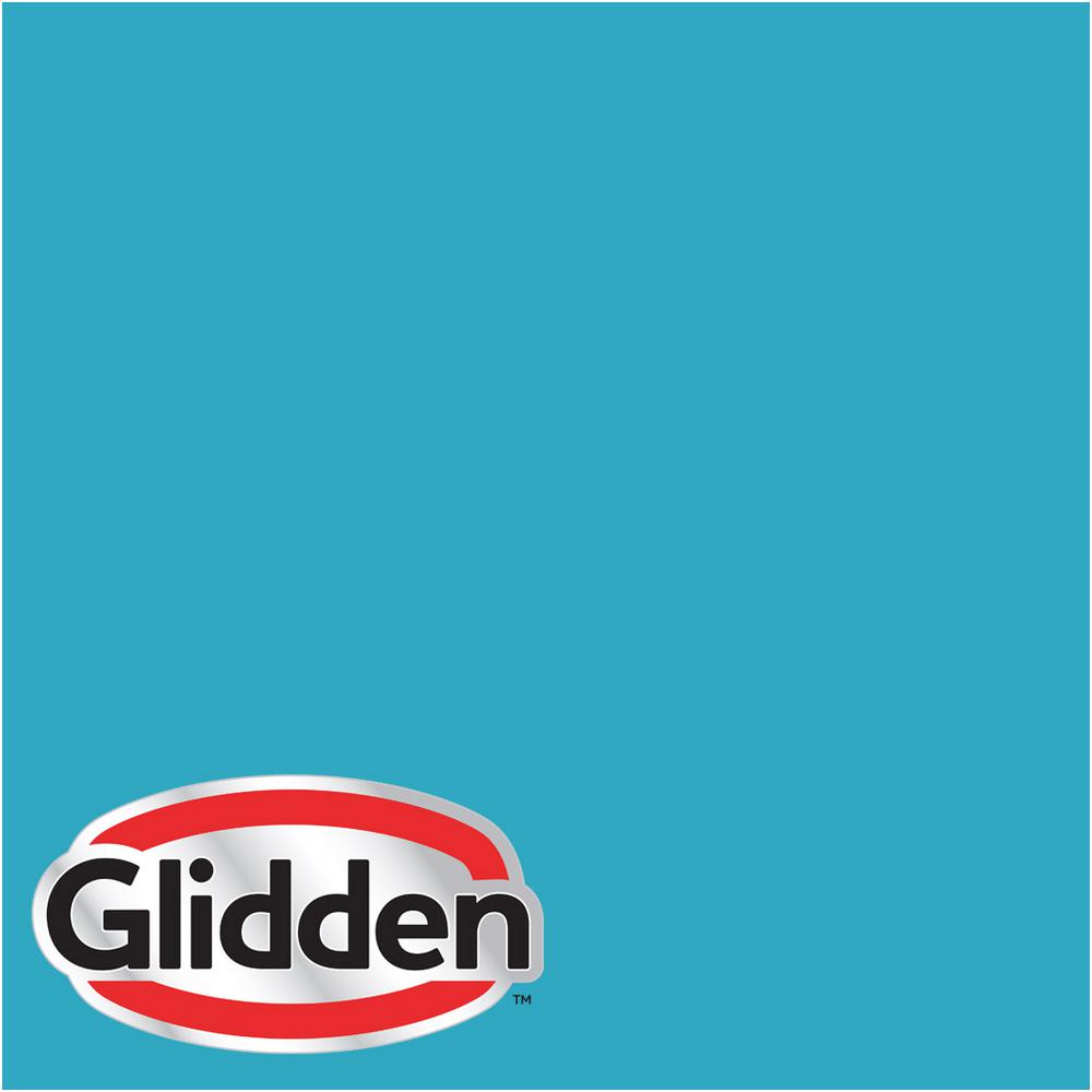 Glidden Premium 5 Gal. #HDGB41D Sticky Note Blue Flat Interior Paint with Primer