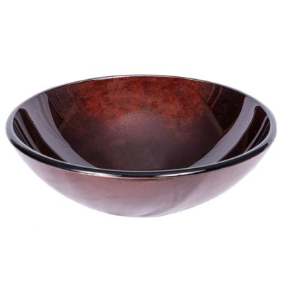 Eden Bath Reflections Vessel Sink in Red Copper with Pop-up Drain and Mounting Ring in Brushed Nickel, Red Copper/ Reddish Black/Brown thumbnail