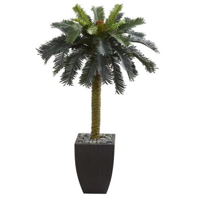 Nearly Natural Indoor 4.5 Ft. Sago Artificial Palm Tree in Black Planter thumbnail