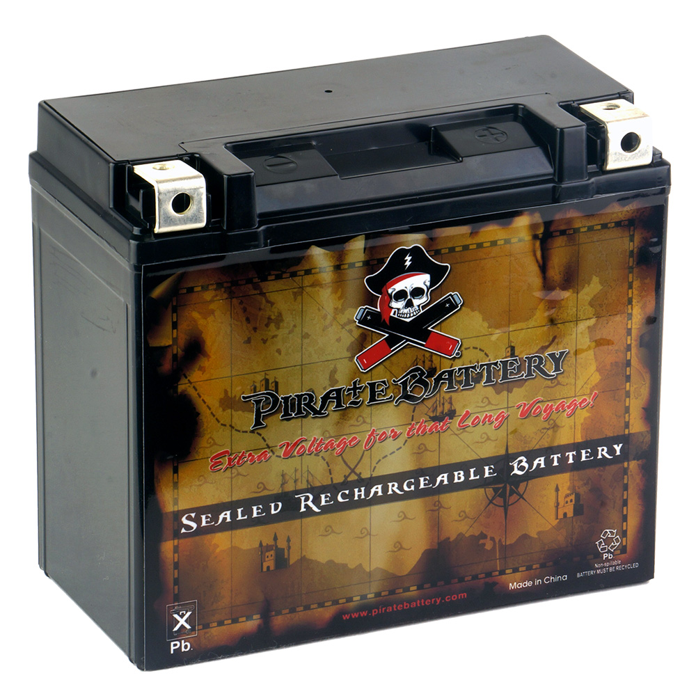 Pirate Battery YTX20L-BS (20L-BS 12 Volt 18 Ah  270 CCA) Atv Battery for Yamaha Yfm450fw Automatic 450cc 03- 09