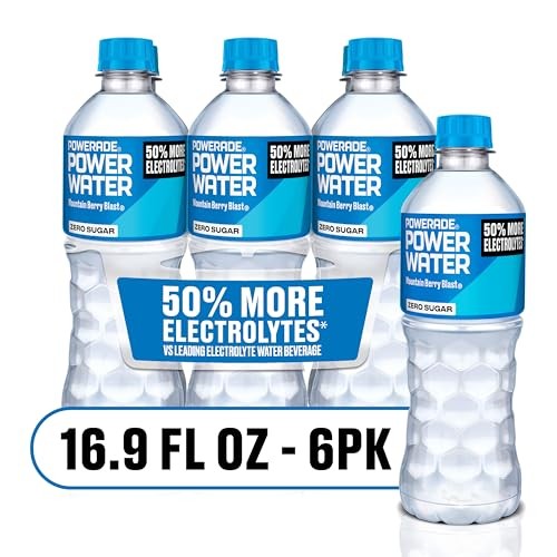 POWERADE Power Water Zero Sugar Mountain Berry Blast Flavored Electrolyte Water, 16.9 Fl Oz Bottles, 6 Pack thumbnail