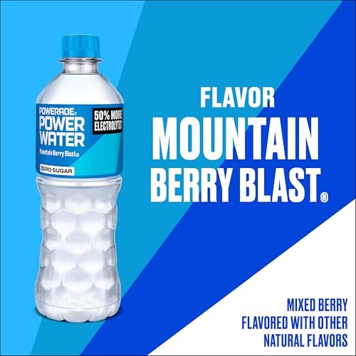 POWERADE Power Water Zero Sugar Mountain Berry Blast Flavored Electrolyte Water, 16.9 Fl Oz Bottles, 6 Pack thumbnail