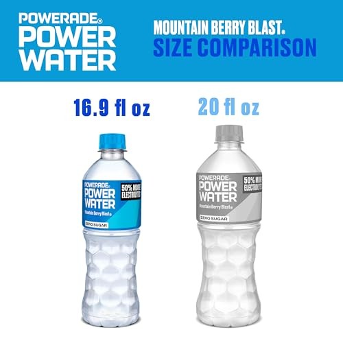 POWERADE Power Water Zero Sugar Mountain Berry Blast Flavored Electrolyte Water, 16.9 Fl Oz Bottles, 6 Pack thumbnail