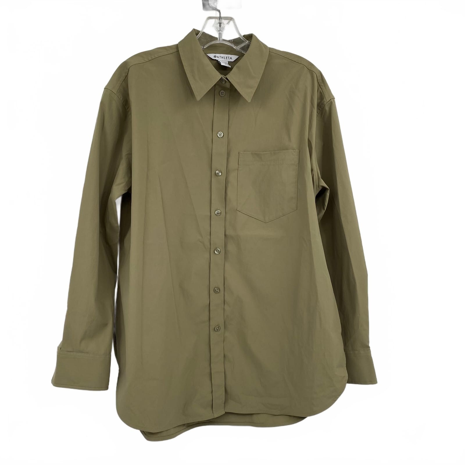 Athleta Green Long Sleeve Button-Down Shirt | Men’s Small Regular
