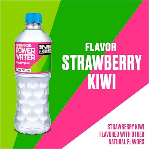 POWERADE Power Water Zero Sugar Strawberry Kiwi Flavored Electrolyte Water, 16.9 Fl Oz Bottles, 6 Pack thumbnail