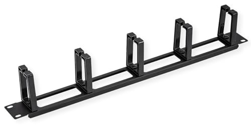 VALUE 19 Inch Faceplate, 5 Cable Eyelets Type C, Cable Grommet, RAL 9005 Jet Black