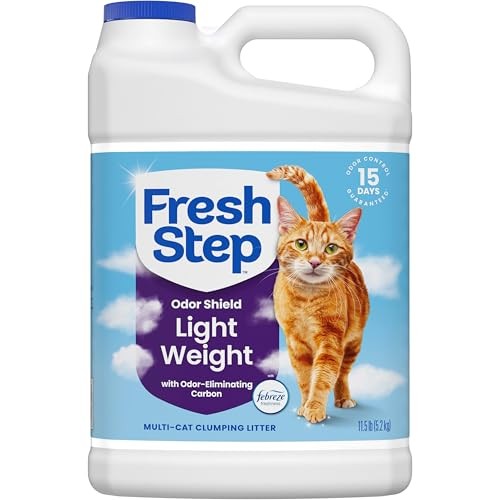 Fresh Step Odor Shield Light Weight Multi Cat Clumping Litter with Febreze Freshness  11.5 Lb